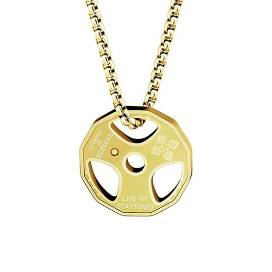 GYM BROS® Gold 45 Lbs Plate Necklace